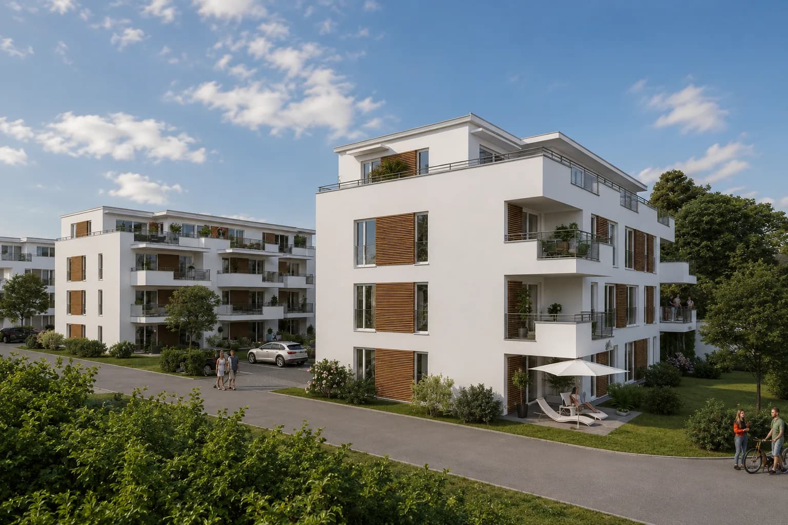 Sechs Mehrfamilienhäuser mit 50 Wohnungen